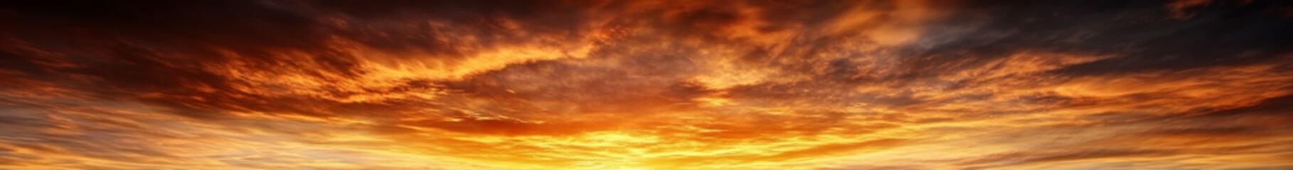 Obraz premium Dramatic Sunrise Over Clouds with Vibrant Orange and Purple Hues