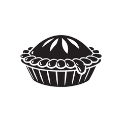 Minimal Pie Vector - Pie Graphic Design - Pie Illustration - Pie Silhouette - Pie Art.