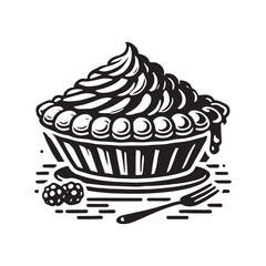 Minimal Pie Vector - Pie Graphic Design - Pie Illustration - Pie Silhouette - Pie Art.