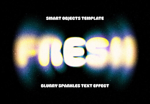 Blurry Sparkles Text Effect Mockup