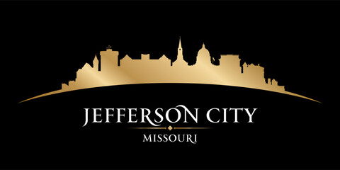 Jefferson city Missouri skyline silhouette black background