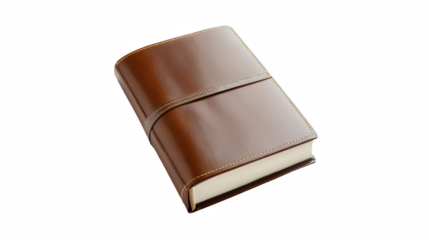 a wallet made of brown leather on a transparent background, PNG image, PNG file, Generative art.