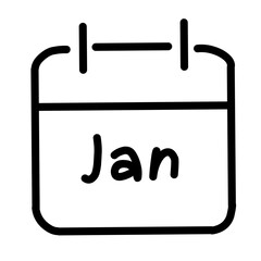 calendar vector icons depicting all 12 months