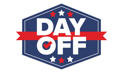 Obraz premium Day Off. Concept of absence from work and day off. Holiday and vacation. Rest and relax time. Weekend. Poster, card, banner and background. Vector illustration