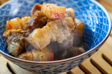 Pork belly, steamed, braised, China, delicious..