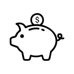 piggy bank and coin