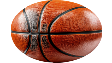 Basketball Ball: A close-up shot of a classic basketball, showcasing its textured surface and iconic panel design. Highlighting the essence of athleticism and sportsmanship.