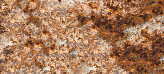 Rust on the iron door for the background. old peeling paint on rusty gates.