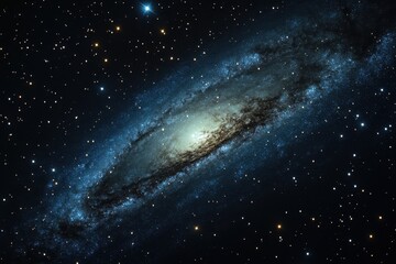 Fototapeta premium Captivating view of a spiral galaxy illuminated by countless stars in the vast universe