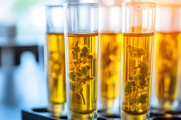 Cannabis Oil Research Lab Test Tubes