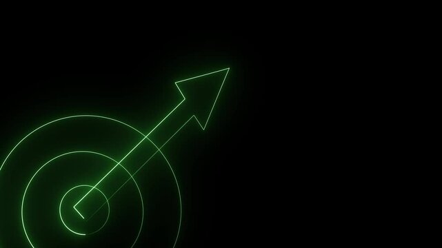 arrow rising transparent channel, business growth arrow and graph chart. neon line business graph growth chart animation.