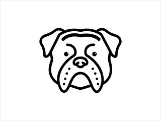 Simple Line Art Illustration of a Bulldog