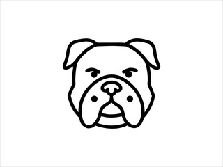 Simple Line Art Illustration of a Bulldog