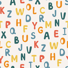 colorful letters seamless pattern