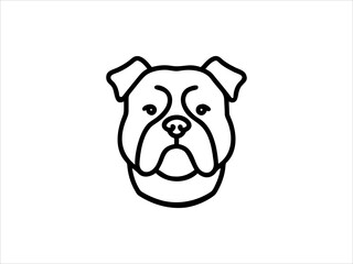 Simple Line Art Illustration of a Bulldog