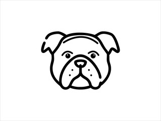Simple Line Art Illustration of a Bulldog