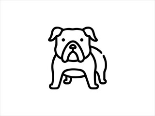Fototapeta premium Simple Line Art Illustration of a Bulldog