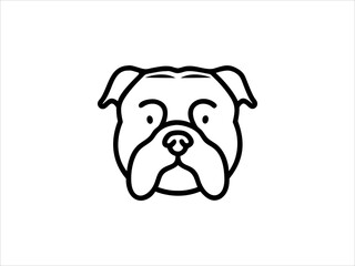 Simple Line Art Illustration of a Bulldog
