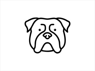 Simple Line Art Illustration of a Bulldog