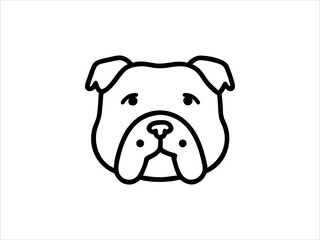 Simple Line Art Illustration of a Bulldog