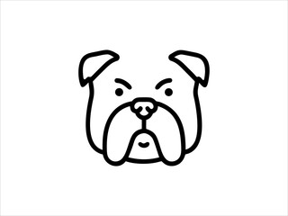 Simple Line Art Illustration of a Bulldog
