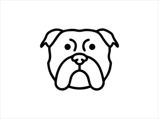 Simple Line Art Illustration of a Bulldog