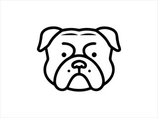 Simple Line Art Illustration of a Bulldog