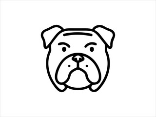 Simple Line Art Illustration of a Bulldog