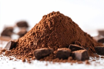 Chocolate Powder Pile with Chopped Pieces