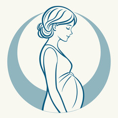 pregnant lady silhouette vector