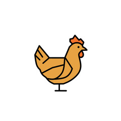 hen with a chicken logo