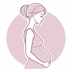 pregnant lady silhouette vector