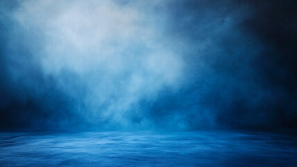 Elegant studio backdrop with a deep blue gradient and a smooth, misty effect, perfect for professional photography and product displays.


