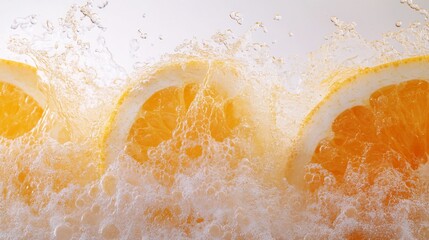 Citrus slices in bubbly water