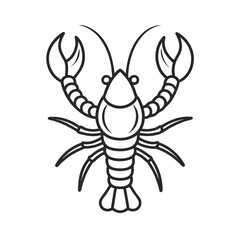 Lobster outline icon on white background
