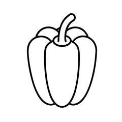 Capsicum outline icon on white background