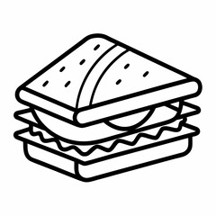 Sandwich outline icon on white background