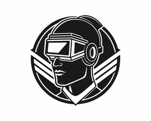 Stylish Snowsports Enthusiast in Vintage Style Logo