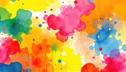 Abstract watercolor background with vibrant color splashes, colorful, texture