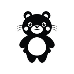 Cute brown teddy bear with a heart, a fun vector cartoon animal illustration for a baby or child's loving gift design