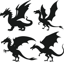  Dragon Silhouettes for Fantasy Design