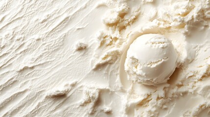Creamy scoop of vanilla ice cream on textured surface Generative AI