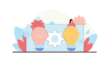 innovation through creativity concept on white background