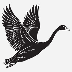 amaizing swan and duck silhouette icon 