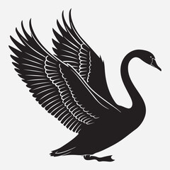 amaizing swan and duck silhouette icon 
