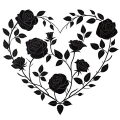 Elegant Heart Shaped Rose Design Perfect for Valentines Day Cards Romantic Invitations and Wedding Stationery