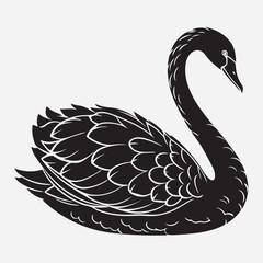 amaizing swan and duck silhouette icon 