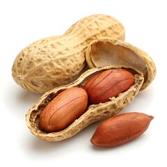 peanuts on white background