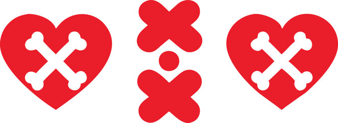 Fototapeta premium A vibrant, romantic graphic design featuring a large quantity of small, bright red heart shapes scattered across a white background.