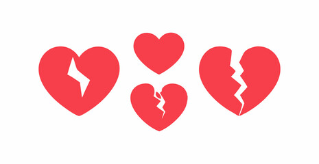 A vibrant, romantic graphic design featuring a large quantity of small, bright red heart shapes scattered across a white background.